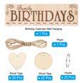 thumbnail image 3 of Uxcell Family Birthday Board, Wooden Calendar Wall Hanging Reminder Family Birthday Plaque Style 8, Light Brown, 3 of 7