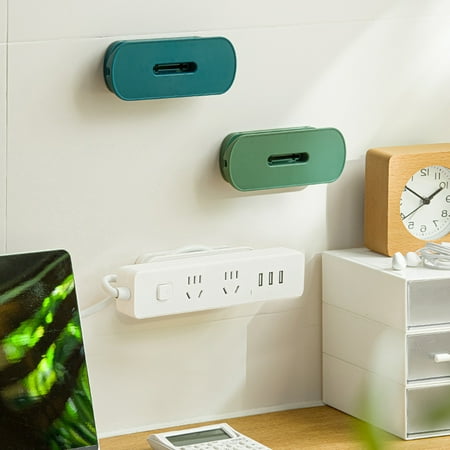 

jiaroswwei Punch-free Plug Socket Holder Sturdy Structure Plastic Wall-mounted Socket Catcher Household Supplies