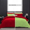 thumbnail image 2 of D.N.G. BEDDINGS 1 Piece Luxury Reversible Diamond Pattern Comforter Premium Super Soft, All Season 800 TC, 100% Egyptian Cotton Twin/Twin XL Size Sage/Red Solid Color, 2 of 7