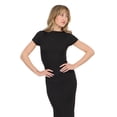 thumbnail image 4 of Forever 21 Women’s Short Sleeve Boatneck Midi Dress with Side Slit, Fitted Silhouette and Versatile Everyday to Evening Style, XS-XL, 4 of 6
