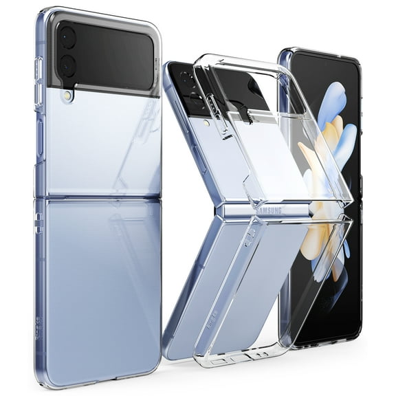 Ringke Slim Case Compatible with Samsung Galaxy Z Flip 4, Premium Thin Transparent Hard PC with Non-Slip Grip Protective Phone Cover for Z Flip4 5G (2022) - Clear