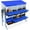 Blue 8 Holes with Stand, variant on Galvanized Steel Chicken Nesting Box with Roll-Away Egg Tray, Ventilation & Wall/Stand Mount, 6/8/10 Hole Hen Coop Laying Box