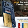 thumbnail image 3 of Oneagle Stand & Wallet Case (Store 4-5 Cards) for iPhone 17 Pro Case with Card Holder,Dark Blue, 3 of 8
