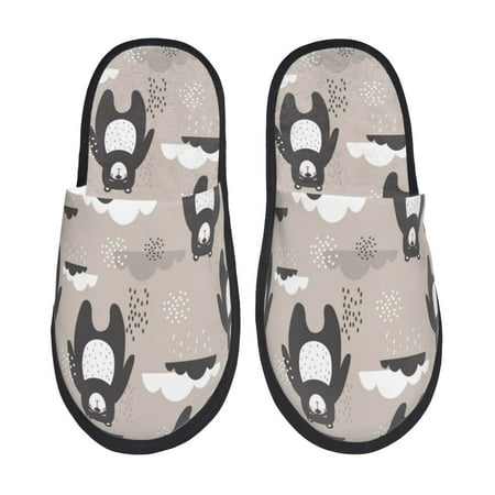 

Slippers for Women/Men - Cartoon bear brown Soft Plush Warm Slip-on Slippers House Slippers Indoor House Shoes