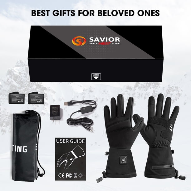 Savior Heat Electric Battery Heated Glove Liners Waterproof for