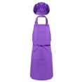 thumbnail image 2 of CHICTRY Kids Boys Girls Adjustable Aprons and Chef Hat for Cooking Baking Painting Purple L, 2 of 4