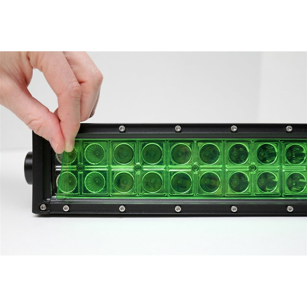 Two 2" x 6" Green Universal LED Light Bar Film Covers