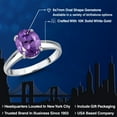 thumbnail image 2 of Gem Stone King 10K White Gold Purple Amethyst Engagement Ring for Women | 1.60 Cttw | Oval 9X7MM | Gemstone February Birthstone | Size 9, 2 of 6