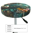 thumbnail image 4 of Balery Baroque Floral Still Life Round Bar Stool Seat Covers Velvet Fabric Adjustable Protects from Scratches and Stains for 14-17 Inch Chair-12 inch, 4 of 7