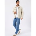 thumbnail image 2 of DARING DIVA Men's Solid Long Sleeve Button Pockets Corduroy Trucker Jacket M White, 2 of 7