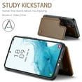 thumbnail image 4 of Fun-Casery for Samsung Galaxy S21 FE Case with Card Holder, RFID Blocking Wallet Case Durable PU Leather Kickstand Slim Heavy Duty Shockproof Protective Case for Samsung Galaxy S21 FE ,Brown, 4 of 9