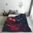 thumbnail image 5 of Salouo Cool Wolf Head Print Bed Blankets,Flannel Blanket Comfortable Air Conditioning Blanket Lightweight Blanket for Sofa Bed Travel & Couch -60"x50", 5 of 8