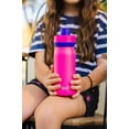 thumbnail image 3 of BUILT Cascade 16 oz Stainless Steel Kids Water Bottle with Leakproof Flip-Top Chug Lid, Pink, 3 of 14
