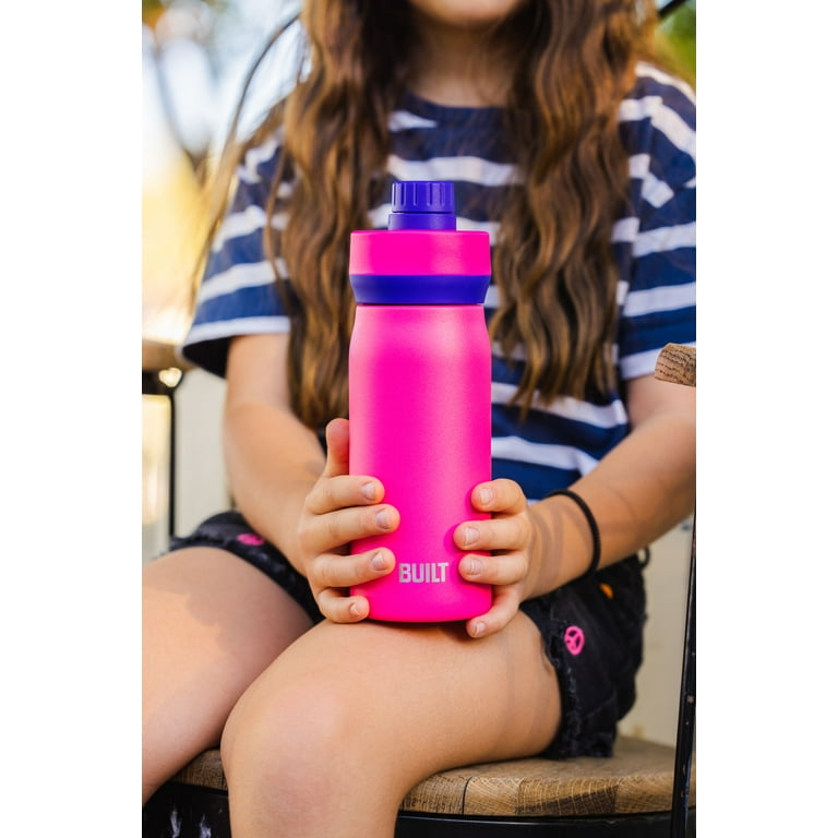 BUILT Cascade 16 oz Stainless Steel Kids Water Bottle with