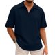 thumbnail image 1 of Camisas de Lino de los Hombres Casual V-Cuello de Manga Corta para las Vacaciones de la Playa, Poliéster Cómodo Regular Ajuste de los Hombres Camisas Casuales, 1 of 8