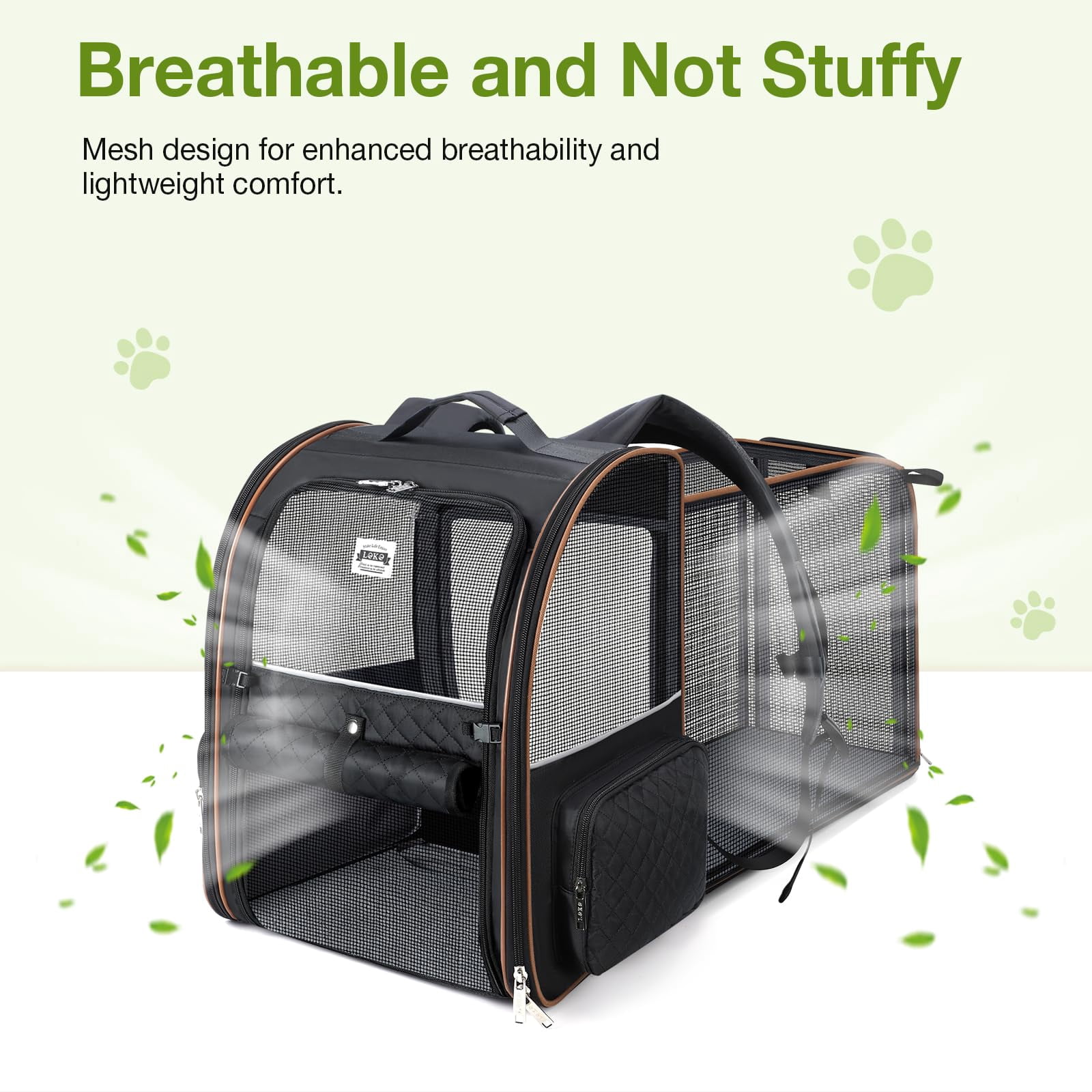 Expandable Cat Backpack Carrier for Small Dogs Medium Cats Foldable Pet Travel Backpack Comfort Lightweight Durable Fits Pets Up to 18 Lbs Ideal for Outdoor Hiking Walking Camping Black