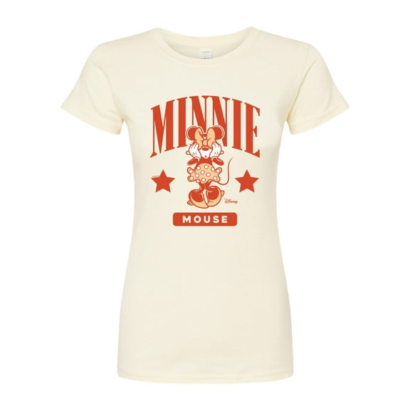 Disney - Minnie Mouse Collegiate - Juniors Fitted Graphic T-Shirt