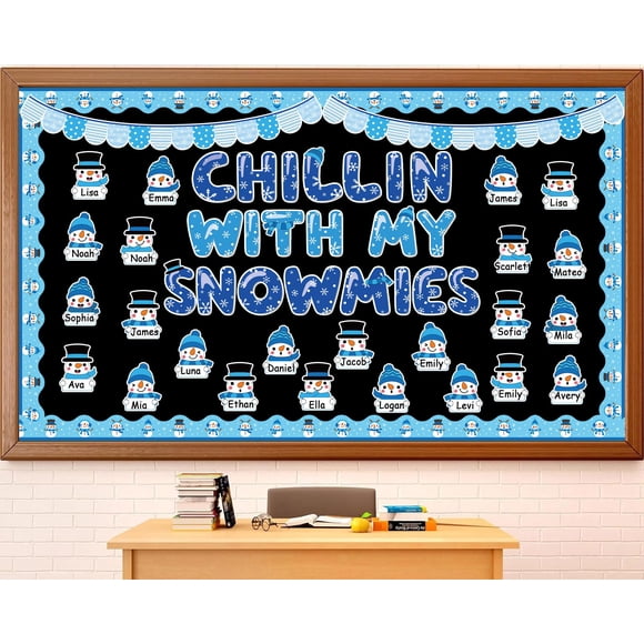 Conjunto de Decoraciones para Tablero de Anuncios Invierno Muñeco de Nieve Gisgfim