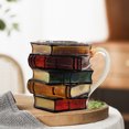 thumbnail image 6 of Painted Book Mug Novelty Coffee Mugs,11 Oz Handcrafted Painted Book Mug, Novelty Stained Glass Stacked Books Coffee Cup, For Readers Literature Lovers, 6 of 6