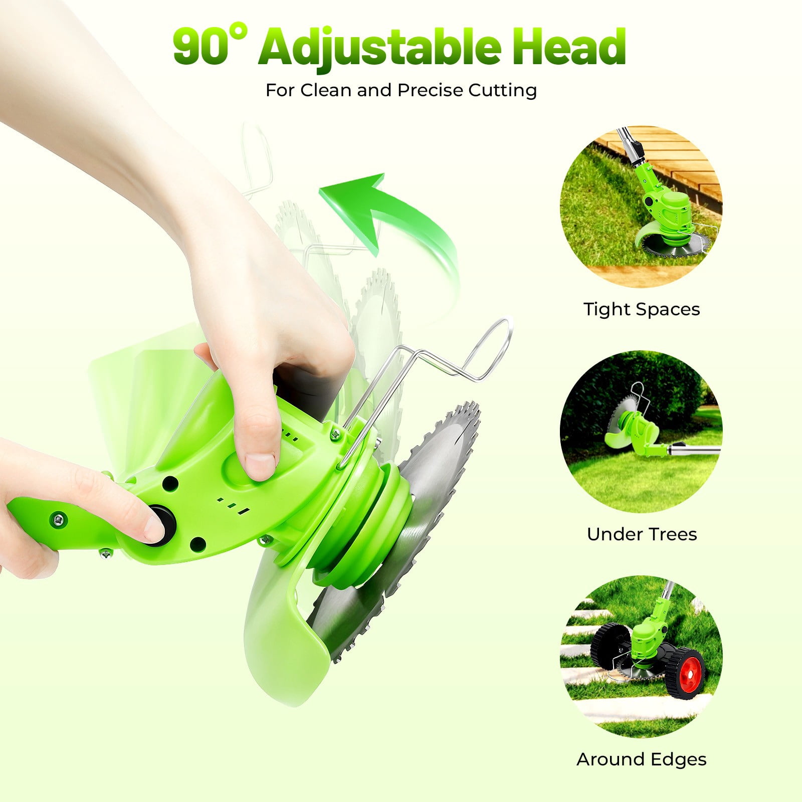 Cordless Grass Trimmer, Electric Grass Trimmer, Lawn Mower With Auxiliary Wheels,  650W