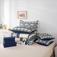 thumbnail image 6 of jejeloiu Ancient Aztec Theme 7-Piece Bedding Comforter Set,Retro Geometric Rhombus King Bedding Sets,Beige Blue Bed Sheets For Kids,Breathable Home Decor Reversible, 6 of 8