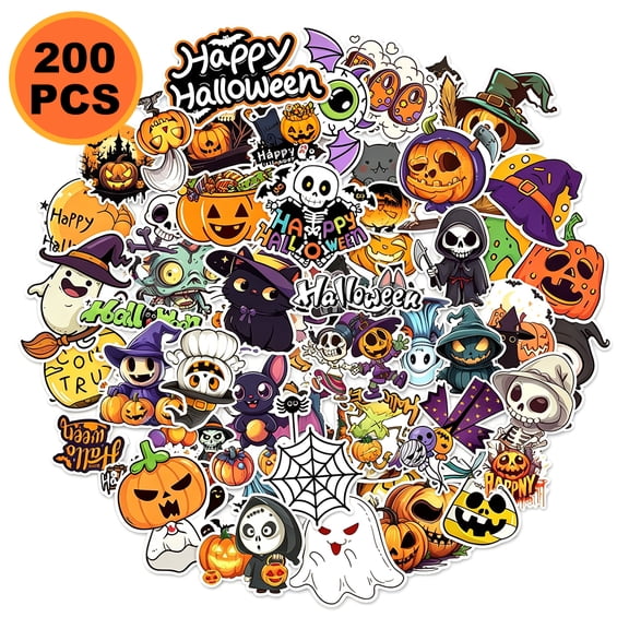 Halloween Stickers Waterproof Vinyl Spooky Horror Stickers, Halloween Party Favors Crafts Decor Gifts for Adults, Non-Repeating