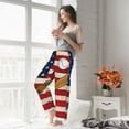 thumbnail image 5 of Saiise American Flag And Baseball Womens Pajama Pants Stretch Comfy Lounge Pants Drawstring Sleep Bottoms with Pockets-X-Large, 5 of 6