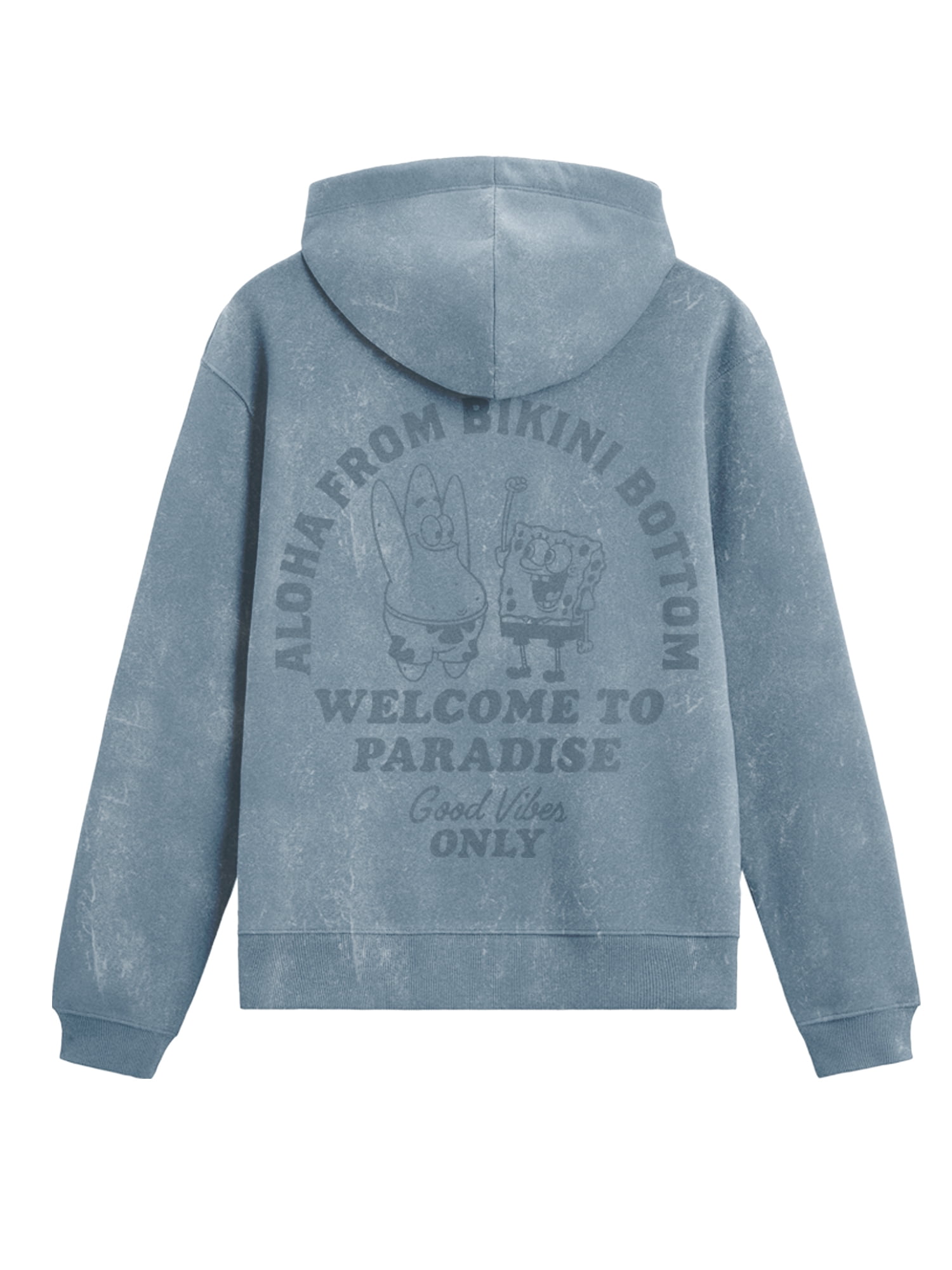 SpongeBob SquarePants, Men's & Big Men's Graphic Mineral Wash Hoodie, Sizes XS-5XL
