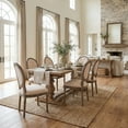thumbnail image 4 of SAFAVIEH Holloway Transitional Tufted Oval Back Side Chair, Set of 2, Beige/Rustic Oak, 4 of 17
