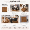 thumbnail image 7 of Floor Pillow 22x22 Inch, Large Square Meditation Pillows Seating for Adults, Tufted Corduroy Floor Cushion for Living Room Tatami, Coffee, 7 of 7