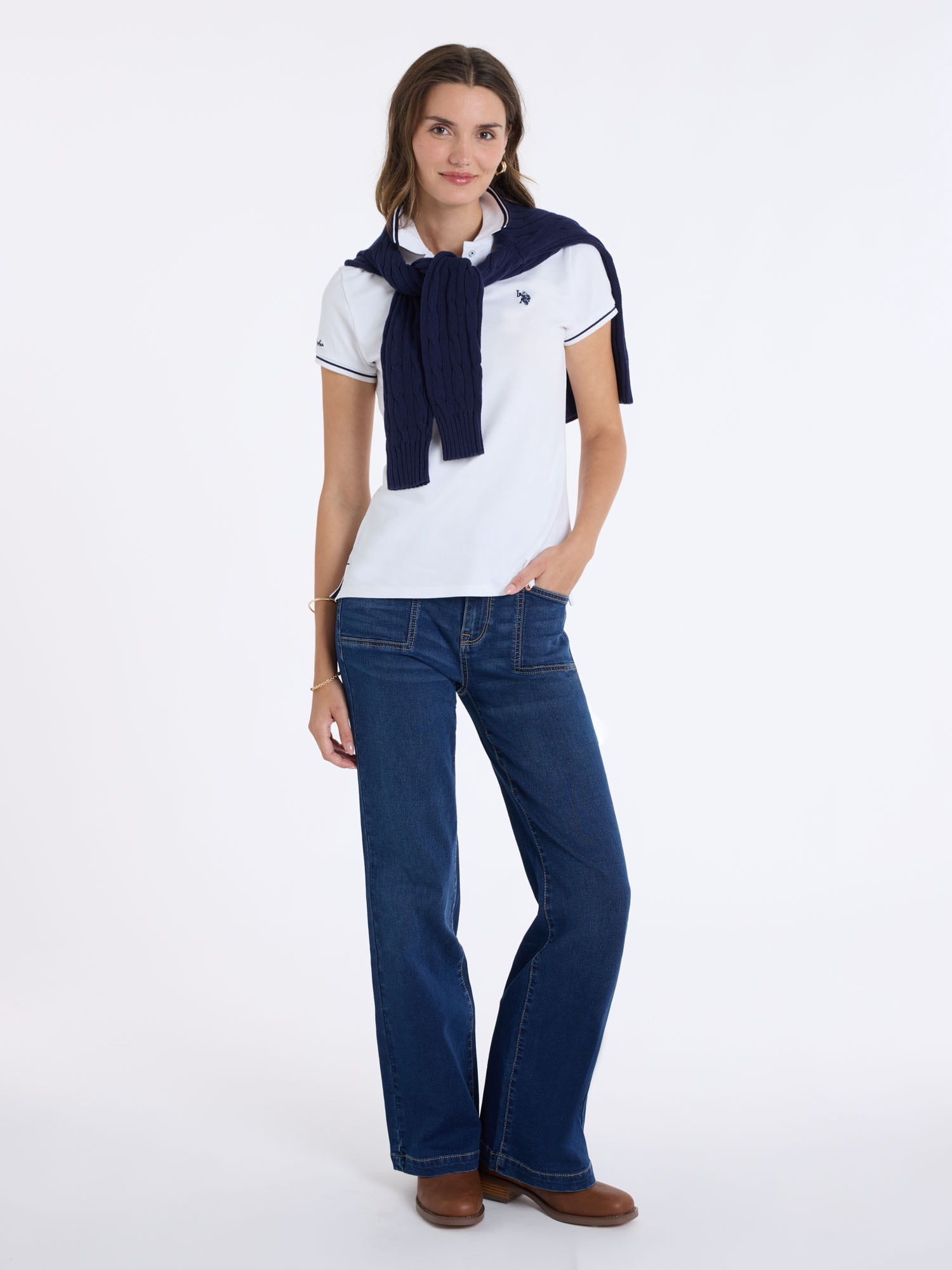 U.S. Polo Assn. Women's Double Tipped Polo Shirt, Sizes XS-XL