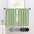 thumbnail image 2 of XmhyTop-A Short Blackout Curtains Panels, 132*46cm Dark Grey Valances 2 Pack Half Window Curtains, Solid Color Light Blocking Drapes, Ideal for Bedroom Kitchen, 2 of 4