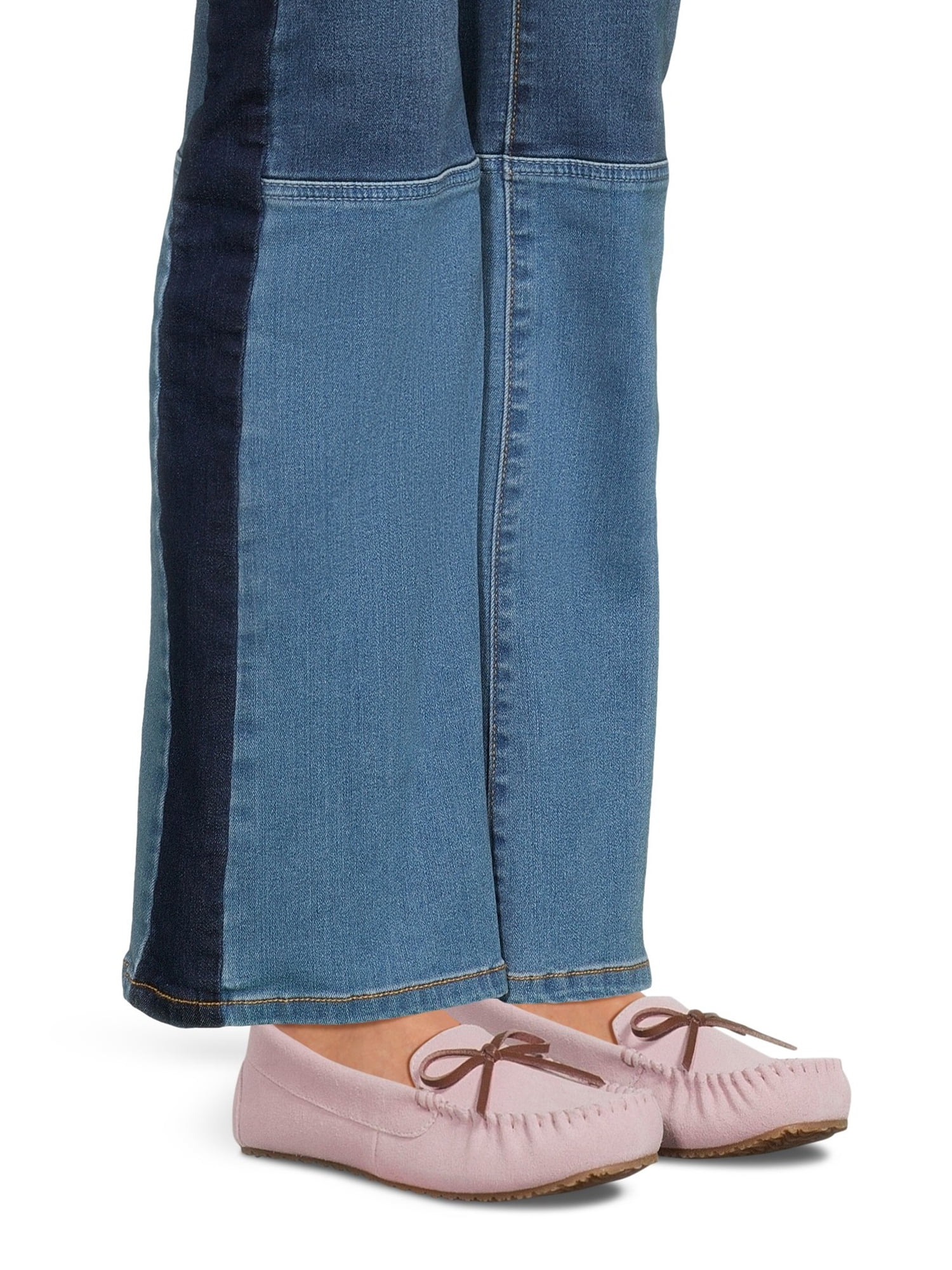 Joyspun Women's Suede Moccasin Slippers, Wide Width Available