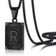 thumbnail image 1 of Collar con colgante inicial PROSTEEL de Acero inoxidable letra R Personalizado Negro Cadena regalo Cumpleaños Navidad, 1 of 8