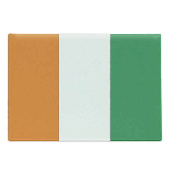 Ivory Coast Cutting Board, Cote D'Ivoire Patriotic Design Flags in National Colors, Decorative Tempered Glass Cutting and Serving Board, in 3 Sizes, by Ambesonne