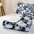 thumbnail image 4 of jejeloiu Muted Floral Quilt Full For Girls,Pastel Pattern Full Bedspread Sets,Light Blue Black,3pcs, 4 of 7