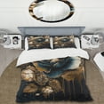 thumbnail image 2 of Designart "Rose in Navy Blue and Gold II" Floral & Botanical Bedding Covert Set - Rose Blue Floral Bed Set With 2 Shams, 2 of 6