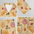 thumbnail image 6 of Top-kevin Womens Pajamas Set Croissant Cinnamon Stick Soft Long Sleeve Sleepwear Button Down Sets, 6 of 6