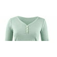 thumbnail image 3 of Freshman Juniors' Cozy Henley Top Green Size Medium, 3 of 3