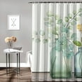 thumbnail image 2 of Shiartex Watercolor Painting Flowers Printed Shower Curtain with Hooks Set, Waterproof Polyester Fabric Bathroom Decor, Durable and Washable, Chic Modern Style, Various Sizes 69x72, 2 of 7