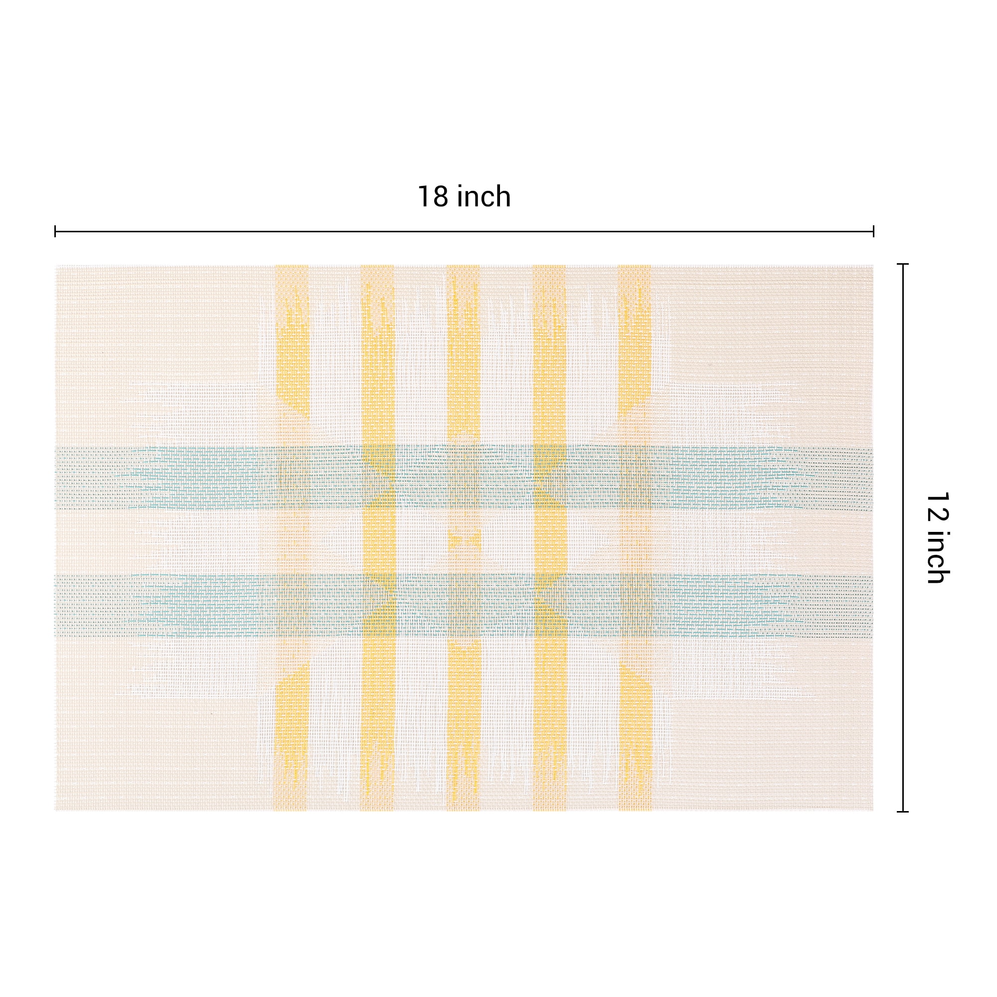 Unique Bargains 6 Packs Print Placemats for Dining Table Decor Yellow