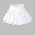thumbnail image 2 of Girls' Pleated Mini Skirt Elastic High Waisted A-line Tennis Skirts for Girls 3-13 Years Cute School Uniform (12 Years, White), 2 of 6