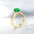 thumbnail image 4 of Gem Stone King 10K White And Yellow Gold Green Nano Emerald Engagement Ring for Women | 1.22 Cttw | Round 7MM | Gemstone May Birthstone | Size 8, 4 of 4