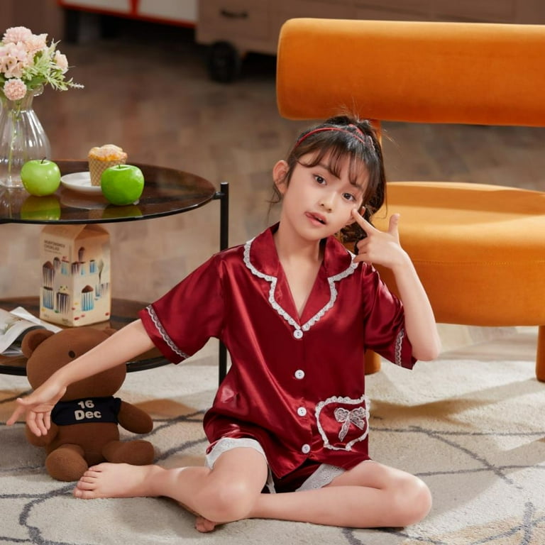 Satin pjs online kids