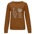 thumbnail image 4 of Mujeres Casual Manga completa Cuello redondo Tops Camisas sueltas Blusa Pullover Sudadera con estampado brillante Pompotops FGAJ3561, 4 of 5