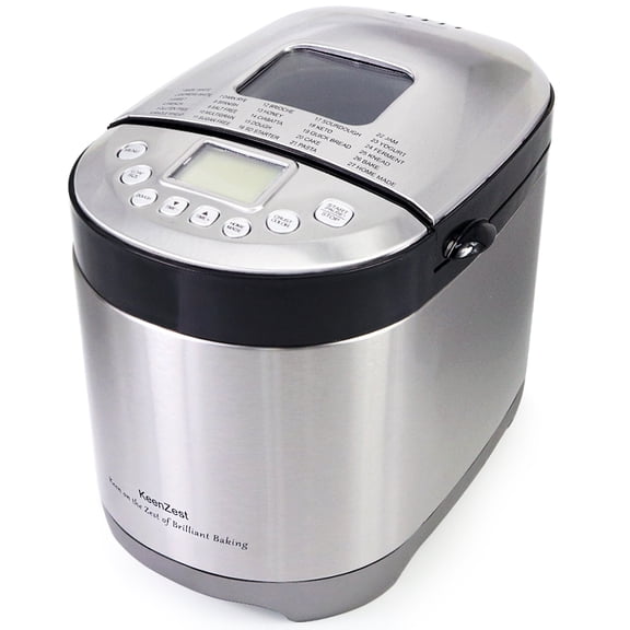 KEENZEST 27-in-1 Smart Bread Maker, Gluten-Free Setting 2LB Stainless Steel with Homemade Cycle