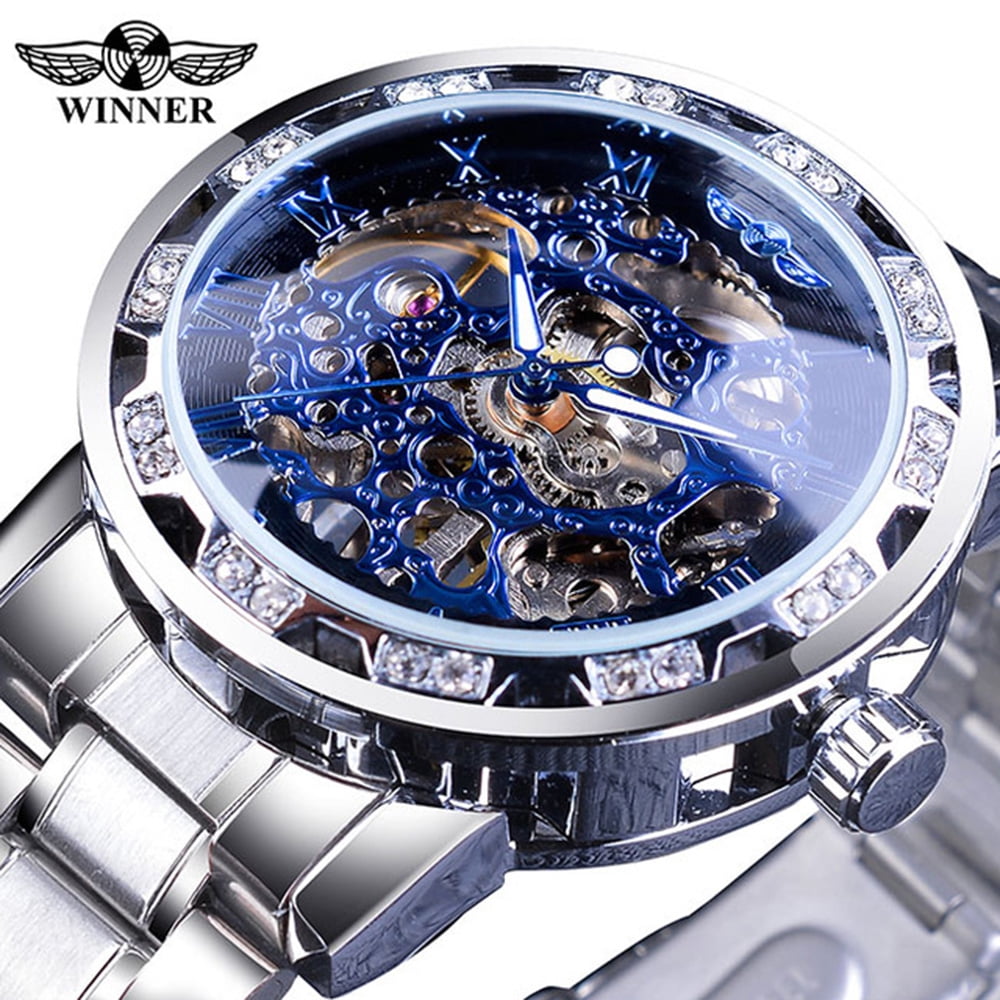 men's watch with gears showing