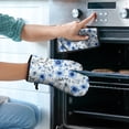thumbnail image 2 of Pioneer Flower Kitchen Oven Mitt and Pot Holder Sets 2 Pcs for Baking, Cooking and Grilling, Heat Resistant Up To 392 °F, 2 of 7