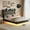 Pu Black, variant on Kojooin Floating Bed Frame with RGB LED Lights, Charging Station and Storage Headboard, Upholstered Platform Bed, Queen
