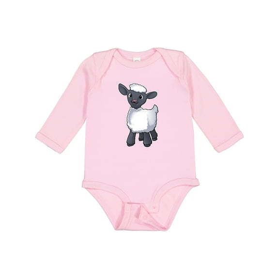 Inktastic Cute little lamb Boys or Girls Long Sleeve Baby Bodysuit